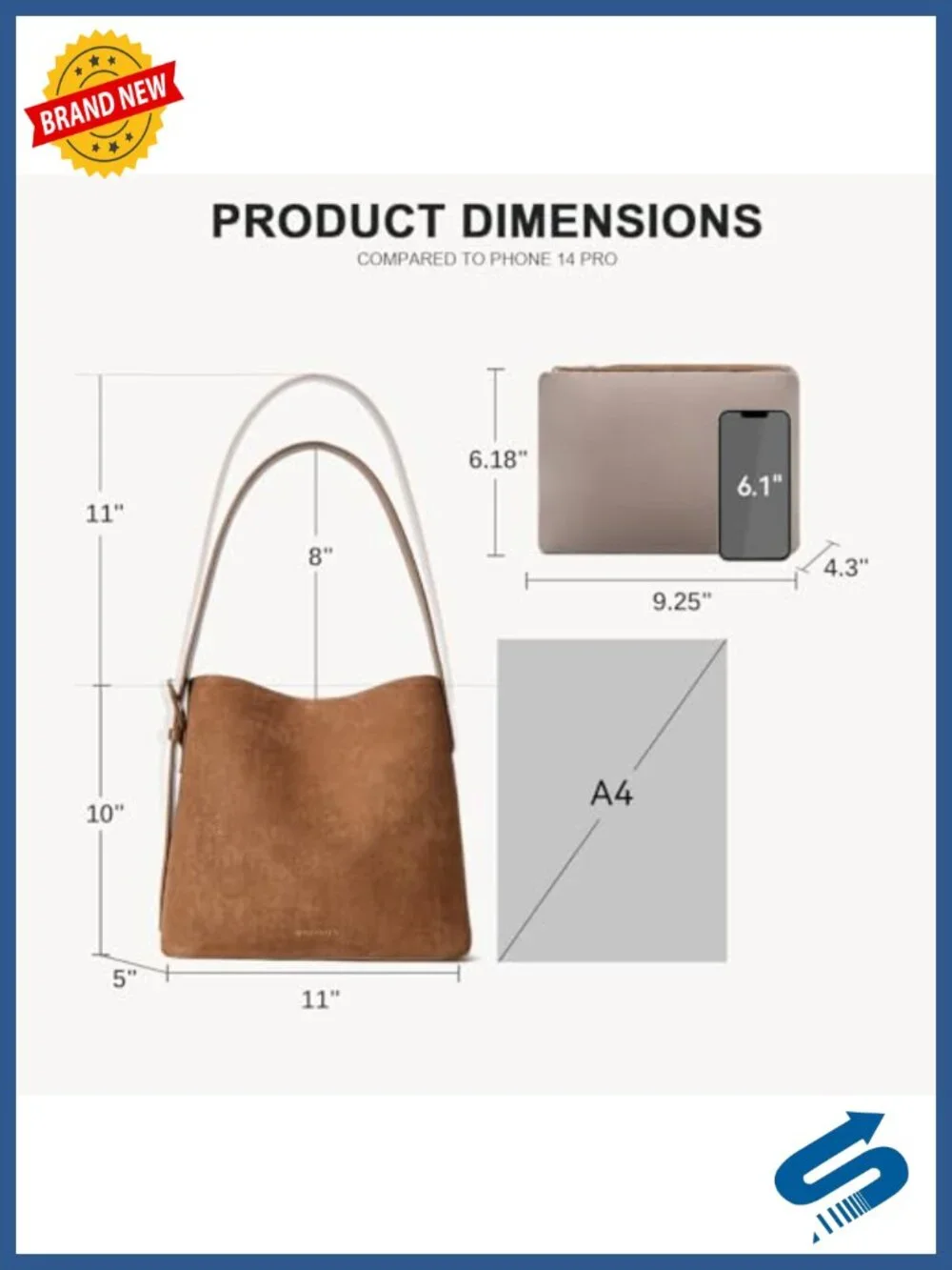 Faux Suede Bucket Bag with Adjustable Strap and Detachable Pouch